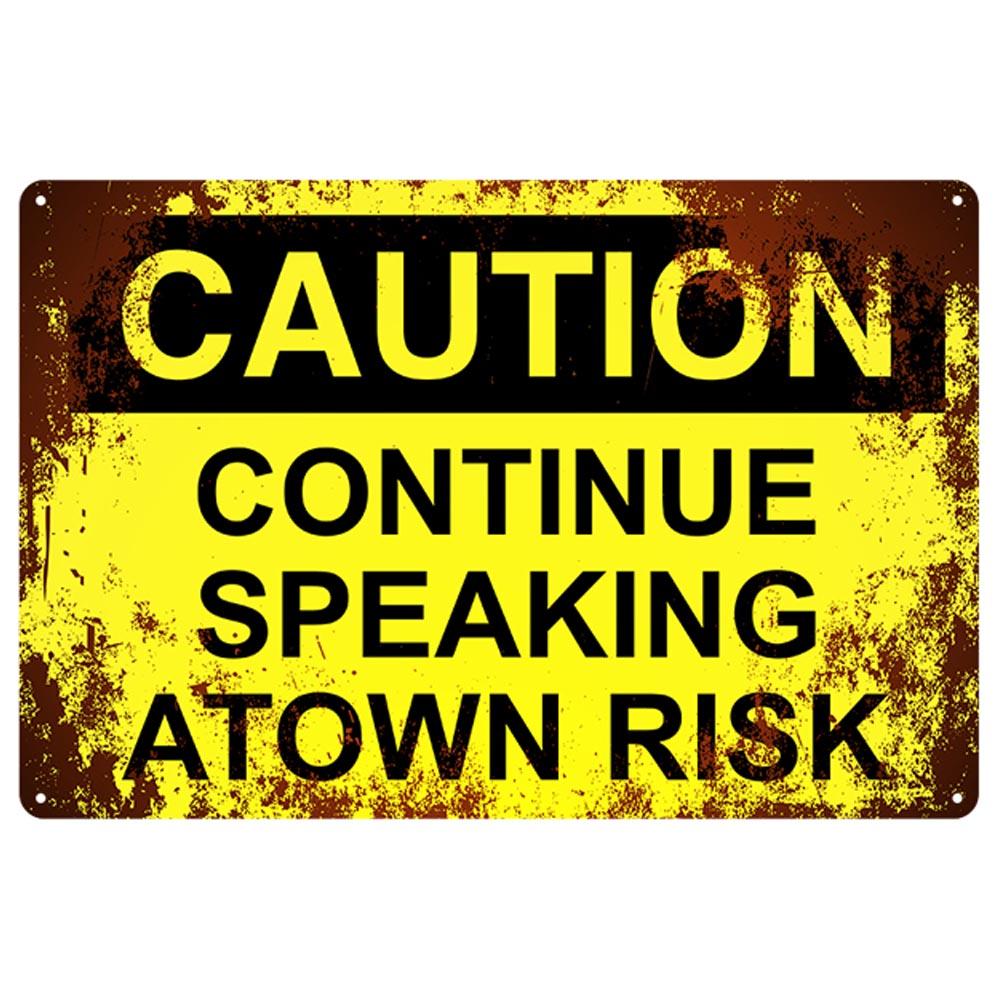 Внимание, винтажные металлические жестяные знаки, опасный металлический плакат, предупреждение, ретро-налет, украшение на стену