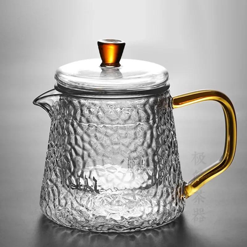 Hammer Patterned Glass Teapot Heat-resistant Transparent Filtering Kung Fu Tea Making