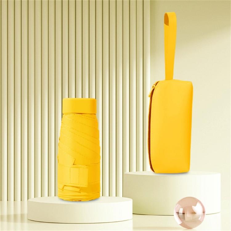 Small Rain and Sun Umbrella Pocket Size Rain Cover with Storage Box Foldable