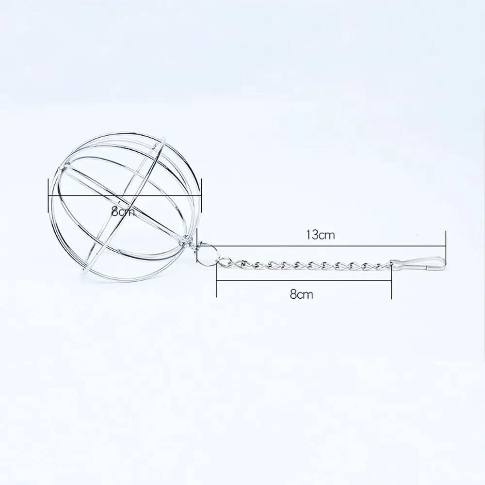 Круглая сферическая кормушка из нержавеющей стали для кормления сена, подвесной соломенный шар для морских свинок, хомяков, крыс, кроликов, зоотоваров