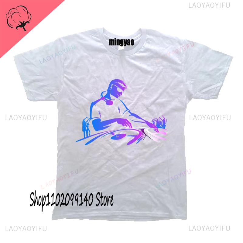 Dj Headphones T Shirts Graphic Streetwear Short Sleeve Oneck Harajuku Music Techno Tshirt Funny Unisexs Clothing For Ladies