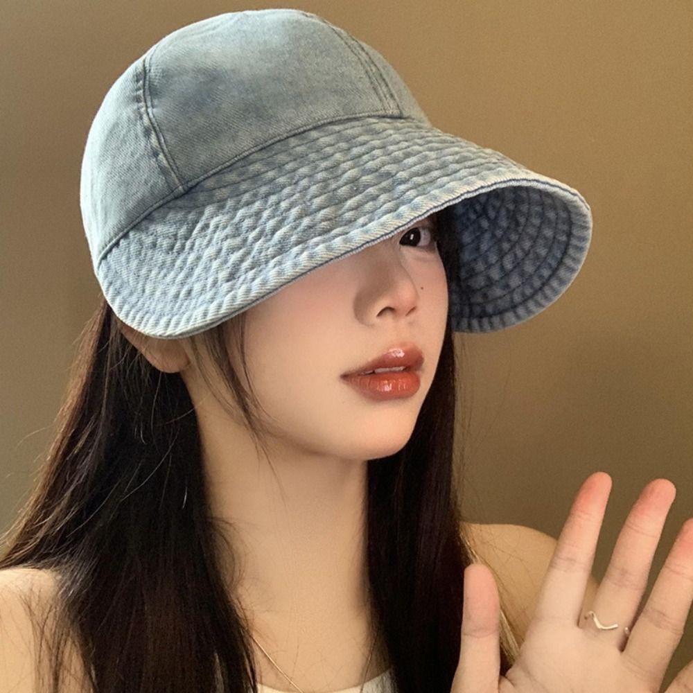 Retro Women Baseball Cap Windproof Sun Cap INS Big Brim Sun Hat Summer Spring Autumn