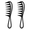 2pcs Professional Salon Wide Teeth Shark Comb Curly Hair Hairdressing Comb Hair Styling Tool