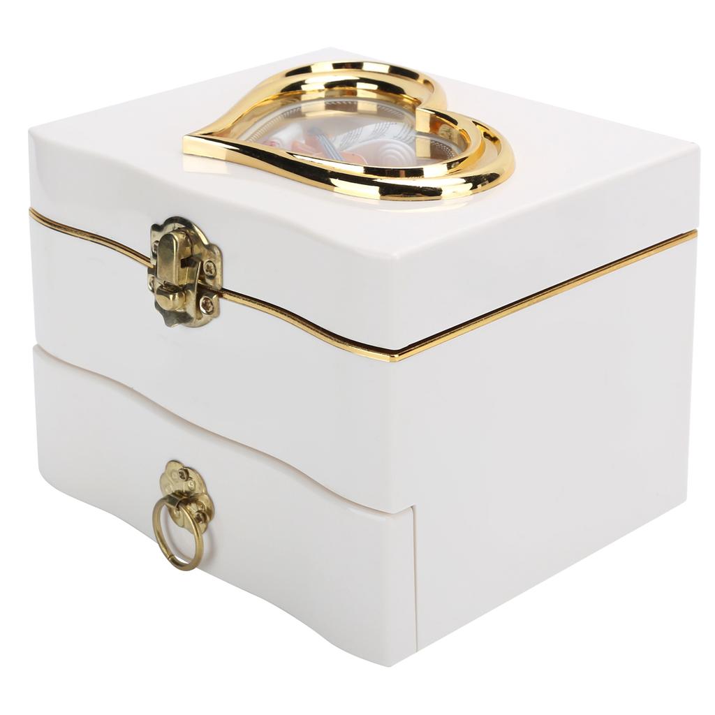 Классическая вращающаяся танцовщица музыкальная шкатулка заводная ручная музыкальная шкатулка женские ювелирные изделия шкатулки для хранения белый