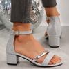 Fashion Women Sandals 2024 Summer New Fashion Sexy Medium High Heel Outdoor Sandals Elegant Casual Comfortable Wedding Shoes for Women