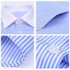 Striped Turn-down Collar Men Shirt French Cuff Button Long Sleeve Buttons Closure