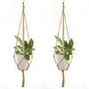 6PCS Plant Holders Macrame Plant Hanger Vintage Rope Basket Outdoor Pot