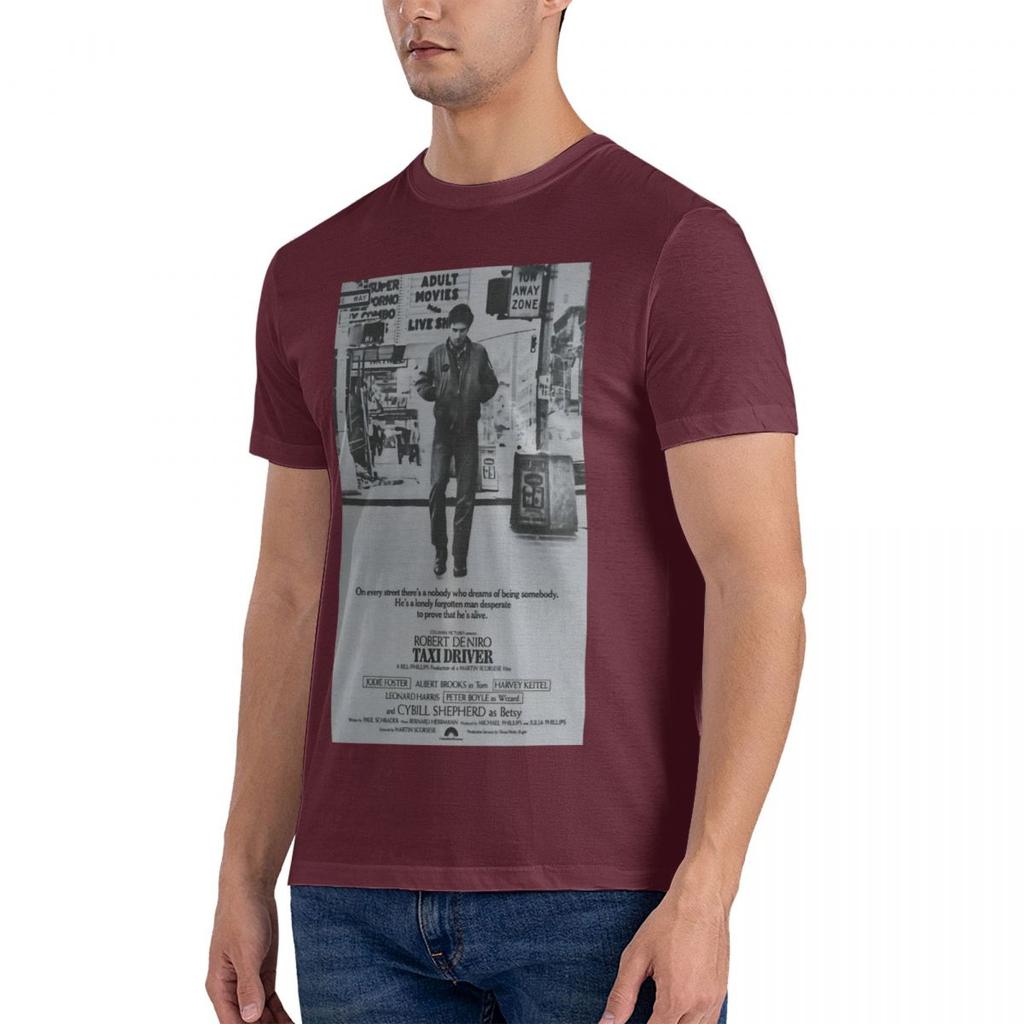 Мужские футболки Постер Таксист Юмористические футболки из чистого хлопка С коротким рукавом Футболки Роберта Де Ниро Топы с круглым вырезом Оригинальные