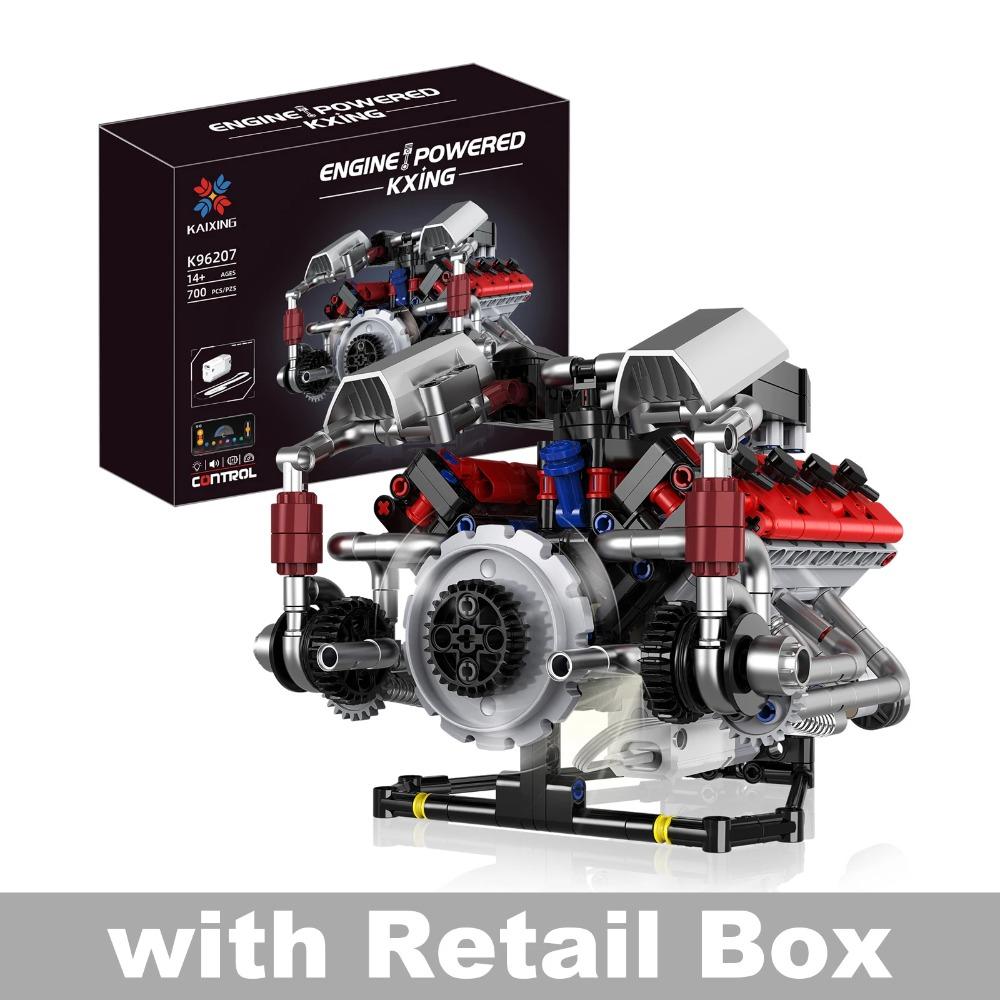 700pcs F40LM V8 Engine Technical Building Blocks With Motor + LED Light APP Control Programmable Car Model Assembly Bricks Toys