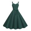 Винтажное женское платье в стиле 50-х годов, однотонное платье с открытой спиной и бретельками трапециевидной формы с большим декором для выпускного коктейля
