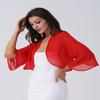 Women's Elegant Bolero 3/4 Sleeve Chiffon Cardigan Wedding Party Bridal Dress Cover Ups
