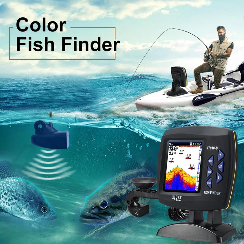 Fish Finder Wired Transducer Sensor Fishfinder 45 Degrees Underwater Fishing Camera Portable Fish Finder Waterproof
