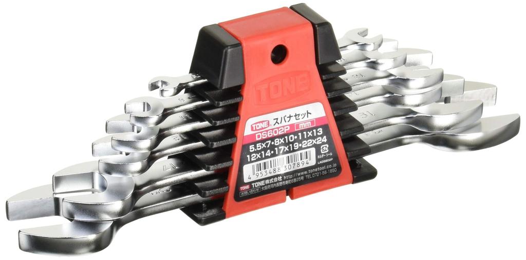 TONE DS602P Spanner 6 Pieces Set, Red,