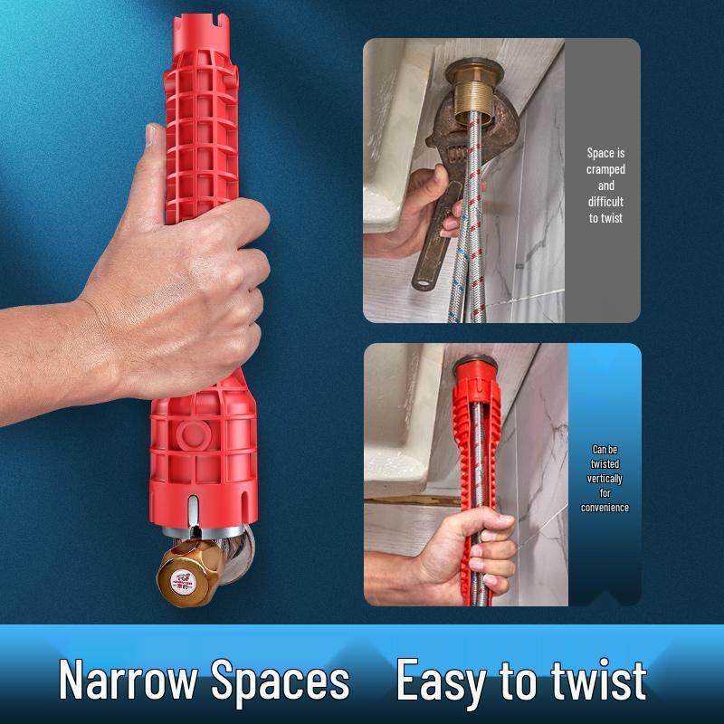 Многофункциональный инструмент восемь-в-одном для сантехники, гаечный ключ для труб и смесителей для ванных комнат
