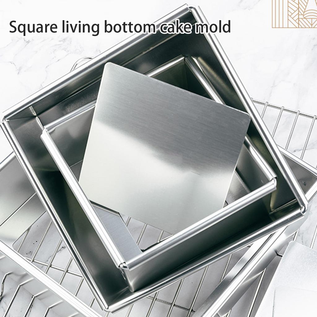 Высококачественное квадратное кольцо для торта из алюминиевого сплава со съемным дном. Прочное кольцо для выпечки мусса и пирожных.