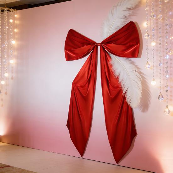 Галстук-бабочка Гладкий сатин Большой бант Декор Праздничное украшение Вечеринка Гостиная Спальня Сад