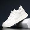 Luxury Stylish 2024New Style Real Leather Men Casual Vulcanized Shoes Soft Bottom Invisible Height Youth Dating White Shoes6-8CM