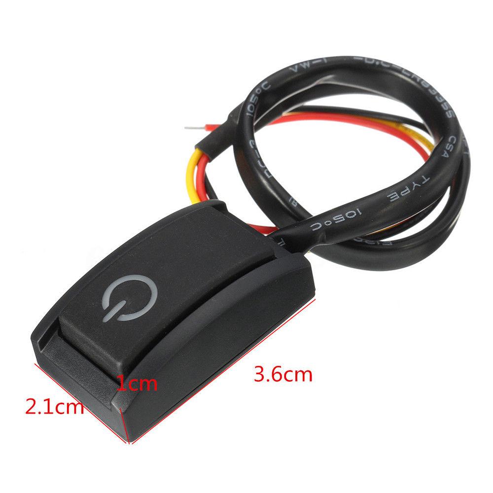 Universal LED Light Symbol DC12V 200mA ON/OFF Switch Latching Car Push Button