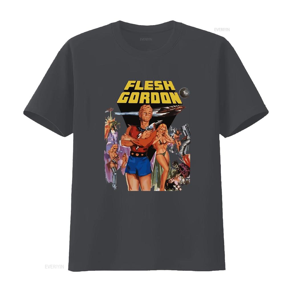Flesh Gordon Movie Poster T Shirt Natural Vintage Cotton All Sizes S 5X vintage Washed Top For Everyday Wear Unisex Casual