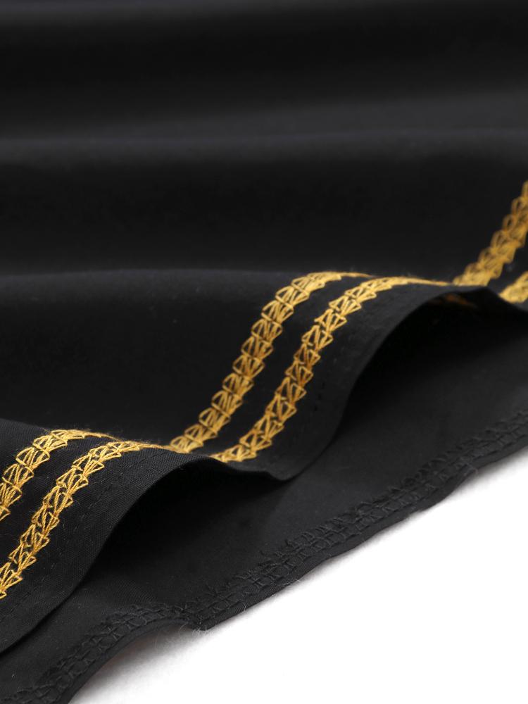 EDOLYNSA Черный кафтан с вышивкой больших размеров, черное летнее длинное пляжное платье, женская домашняя одежда, купальный костюм, свободный кафтан