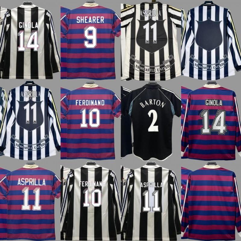 Retro Newcastle United Football Jersey Short Long Sleeve Soccer Shirt Men Women Sports Training