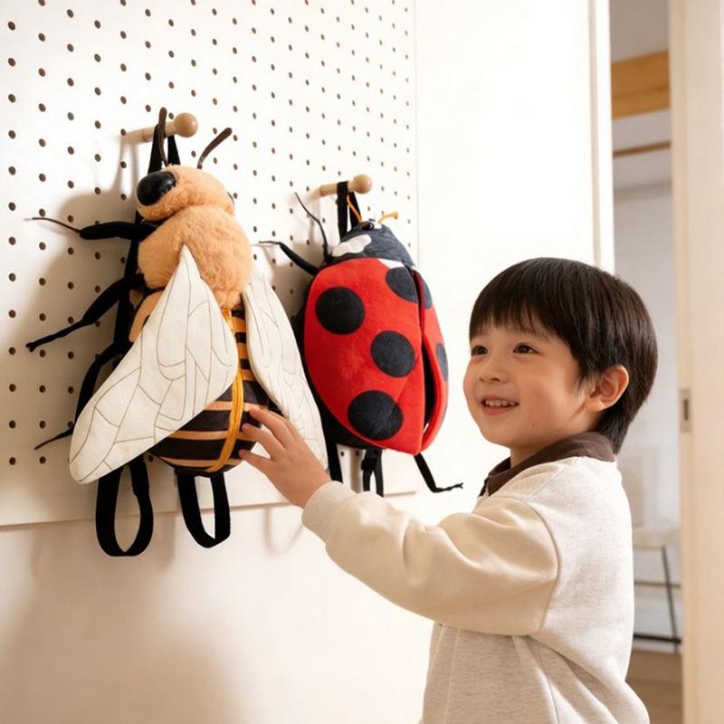 35Cm Cartoon Fun Insect Plush Doll Backpack Bee Ladybug Backpack Plush Toy Home Decoration Gift For Children