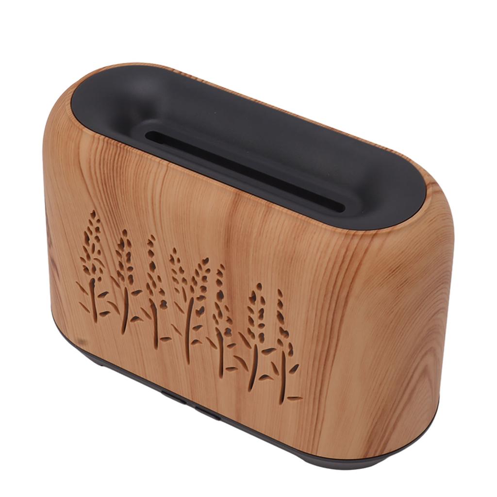 Ультразвуковой увлажнитель воздуха с эфирным маслом USB, имитирующий пламя вулкана, ароматерапия, расширяющая ароматизатор для дома, светлое древесное зерно