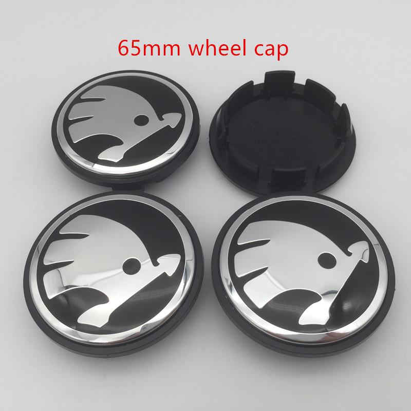 NADH5 100pcs 3D 56mm 65mm For Skoda Car emblem Wheel hub Center Cap Badge covers sticker Decals Styling accessories