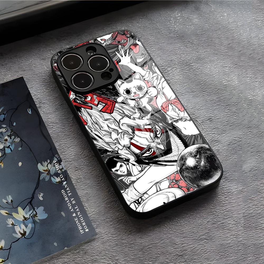Чехол для телефона D-Dan D-Da Daa Для IPhone 17 Air 16 E Pro Max 15 14 13 Mini 12 Pro 11 Max Plus Черная Стеклянная Крышка