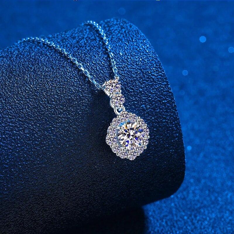 Сертифицированное ожерелье из муассанита D цвета Vvs, модная подвеска с бриллиантом, созданная в лаборатории, 100% твердое серебро, свадебные украшения