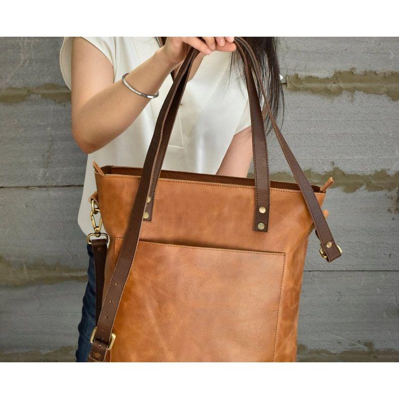 Кожаная сумка-тоут для женщин подарок большая кожаная рабочая сумка кошелек подарок натуральная кожа плечевая сумка-шоппер для мамы девушки ноутбука