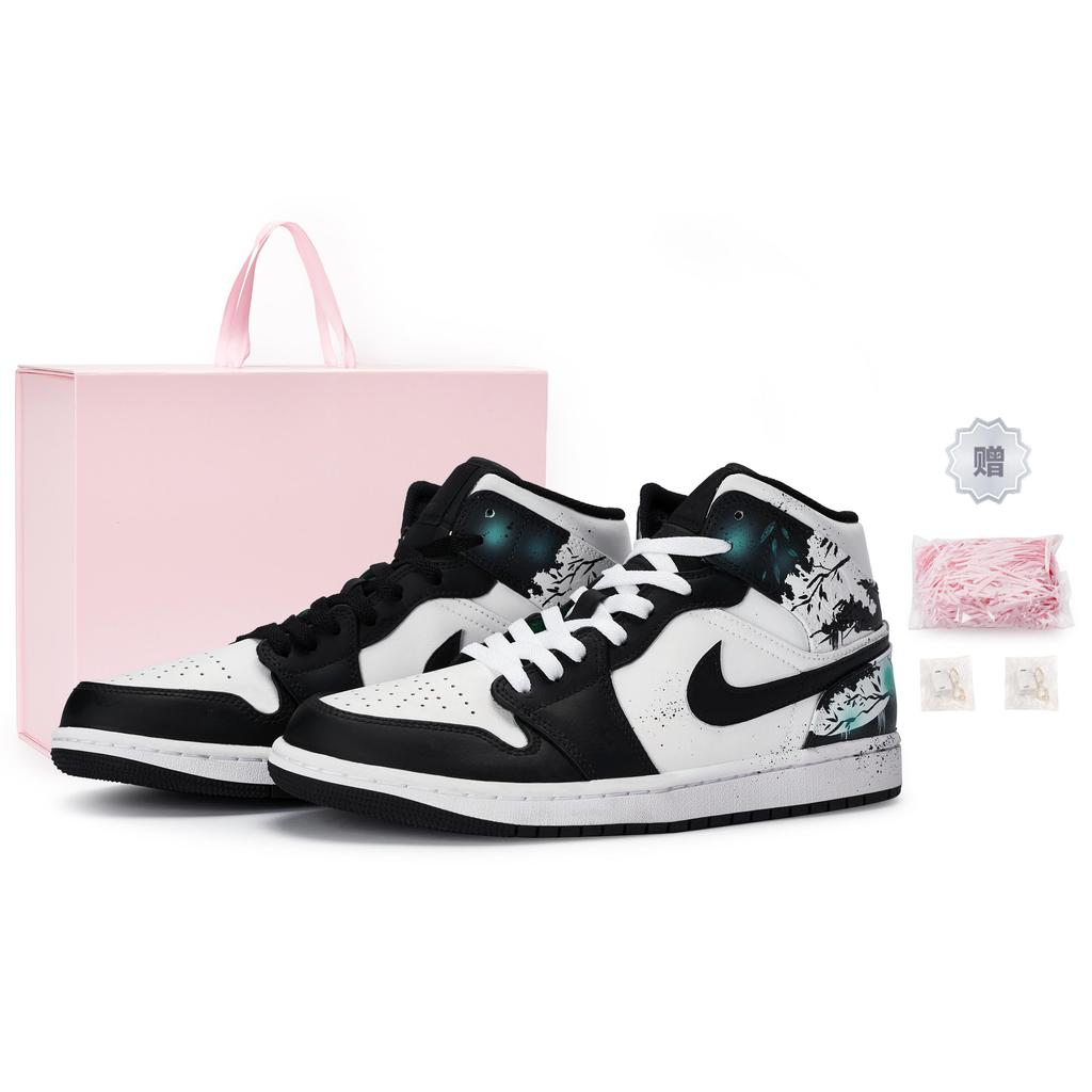 Jordan Air Jordan 1 Винтажные Баскетбольные Кроссовки Женские Средние Сине-Зеленые DQ8423-301(Team80-S-BOX)