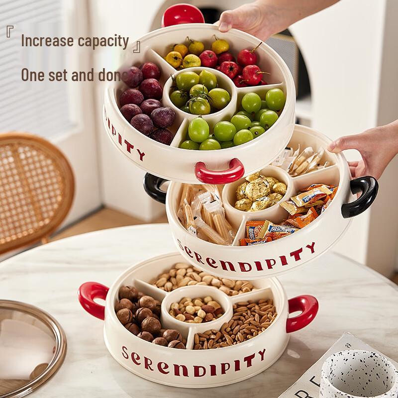 Многоярусная сервировочная тарелка для закусок и фруктов с бантом