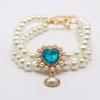 Cute Girl Pearl  Collar  Collars for Girl S with Small Heart Shape Rhinestone Adjustable Length  Collar