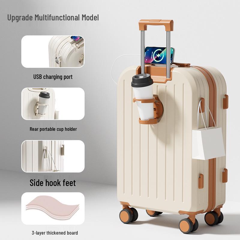 Multifunctional Trolley Suitcase: 20-inch Carry-On & 26-inch Large Capacity with Universal Wheels, Ideal for Students and Travelers
