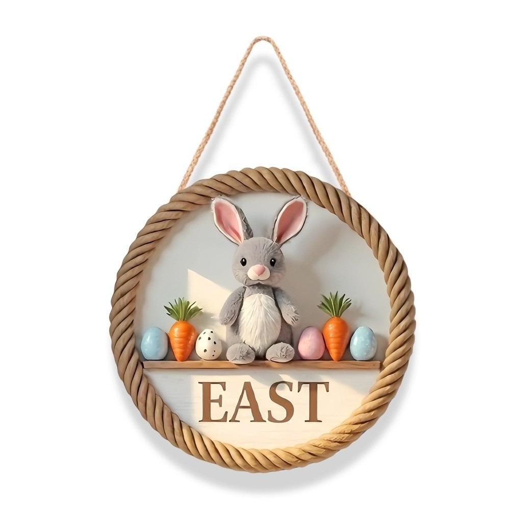 New Wooden Hanging Decoration Round 2D Flat Hanging Sign Cartoon Pattern 20/30cm Craft Ornament Home Decoration
