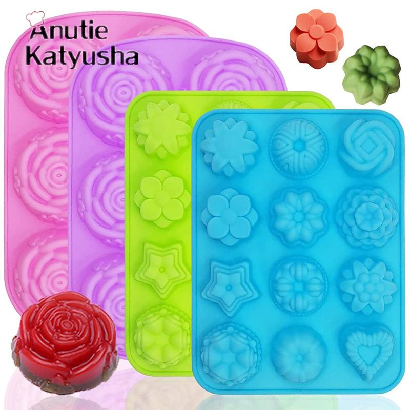Форма для мусса для торта, цветок розы, хризантема, силиконовая форма для выпечки, лоток для кубиков льда, шоколадные конфеты, желе, кубик льда, маффин, мыло ручной работы