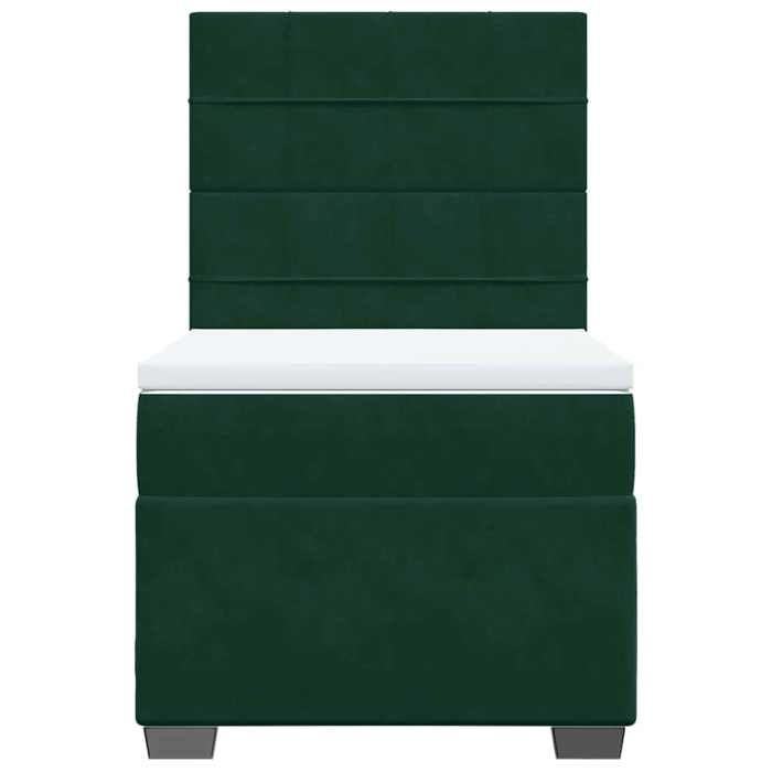 Maison Exclusive - Sommier à lattes de lit et matelas Vert foncé 80x200 cm Velours