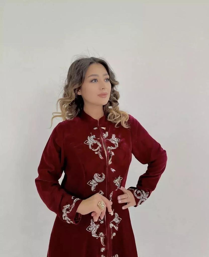 Hand Work Gown Stylish Long Farasha Islamic Dress Kaftan Abaya Dubai Moroccan