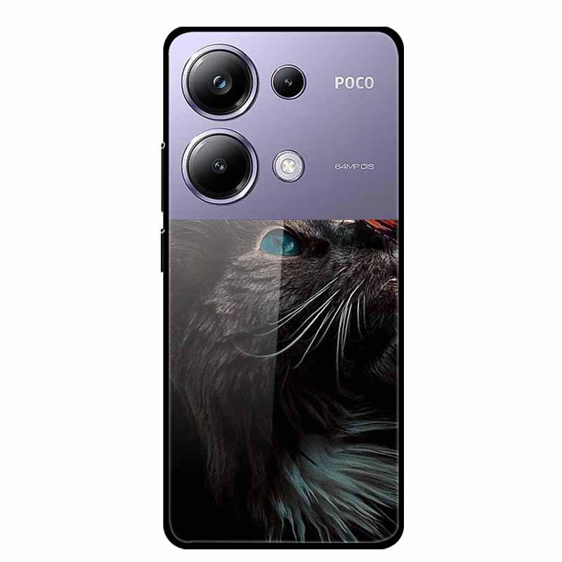Красочный эстетичный чехол из закаленного стекла для Redmi 12 5G и POCO M6 PRO