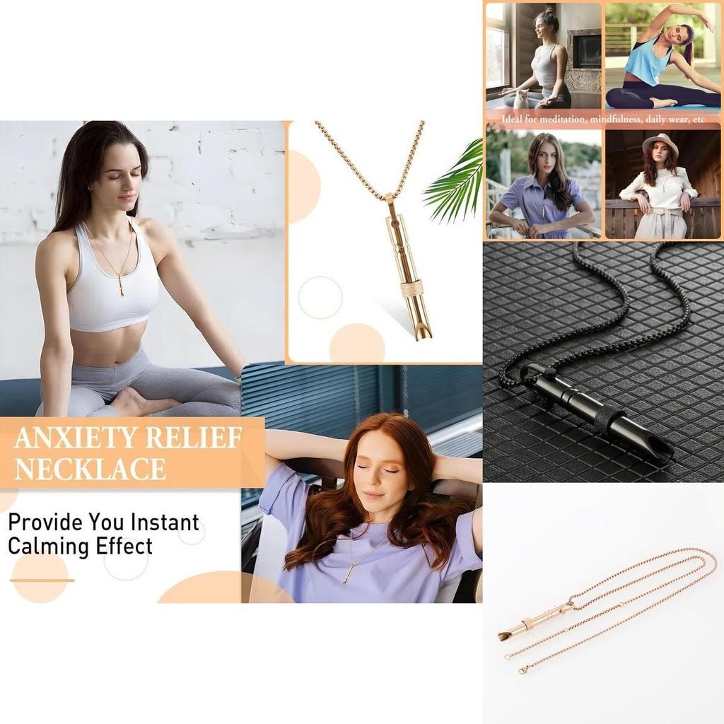 Подвеска для медитации и осознанности из нержавеющей стали, свисток для контроля дыхания, длинное ожерелье