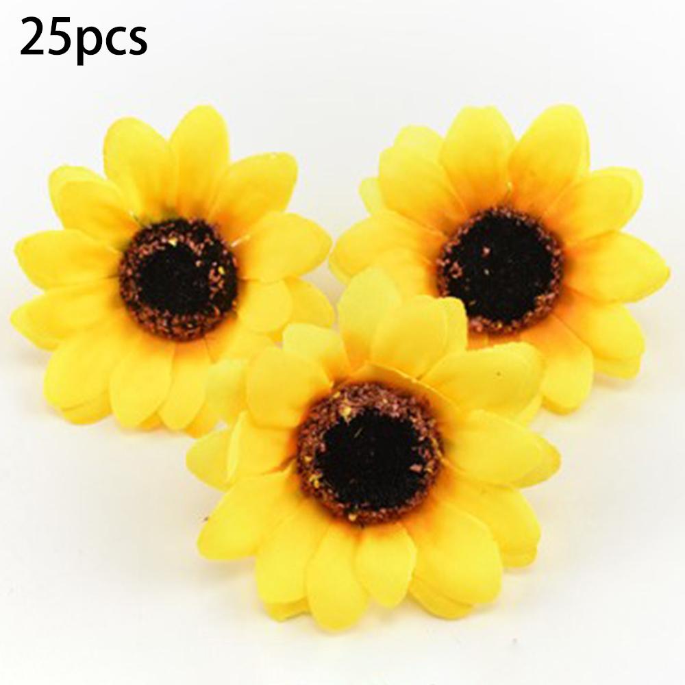 25шт искусственные головки подсолнечника свадьба домашний офис декор ремесла