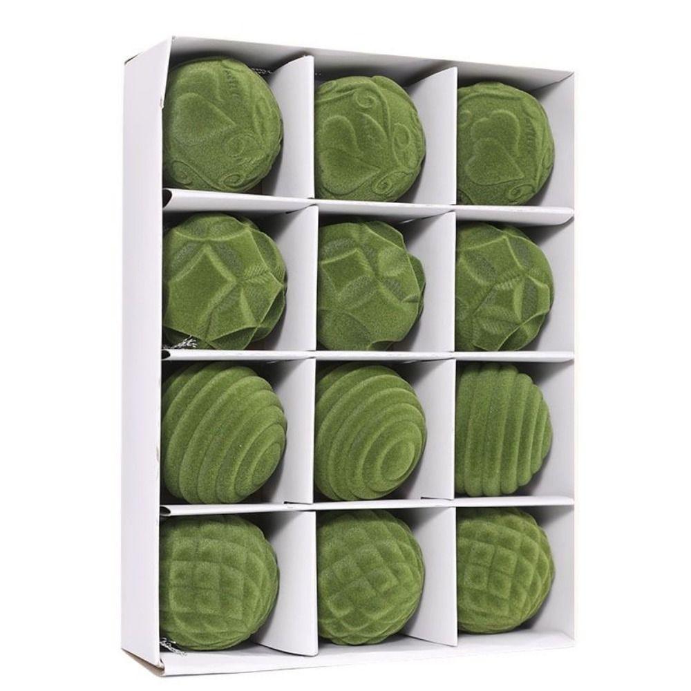 12pcs Plastic Flocked Christmas Tree Ball 6cm Christmas Tree Decorations  Engagements