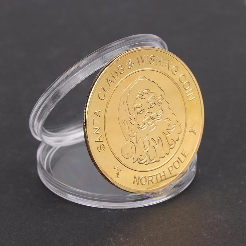 1 шт. Санта-Клаус пожелание монета сувенир подарок Счастливого Рождества позолоченный сувенир монета декоративная памятная монета домашний декор