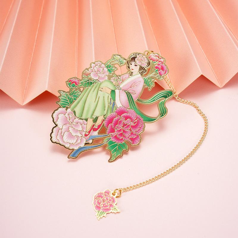 Китайские мифологические сказочные закладки, красивые полые латунные закладки, закладки с цветочной феей, канцелярские принадлежности для девочек