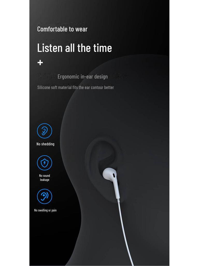 PISEN Наушники-вкладыши с шумоподавлением и микрофоном, проводные 3,5 мм, глубокие басы, двухканальные