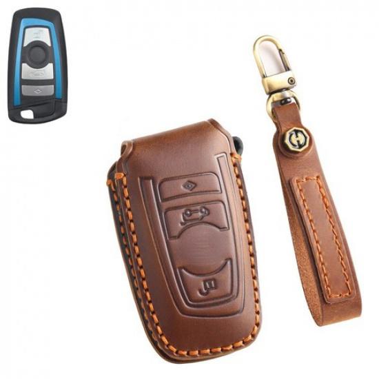 Genuine Leather Car Key Fob Case Cover For BMW 1 2 3 4 5 6 7 F10 F20 X4 X5 X6 X3