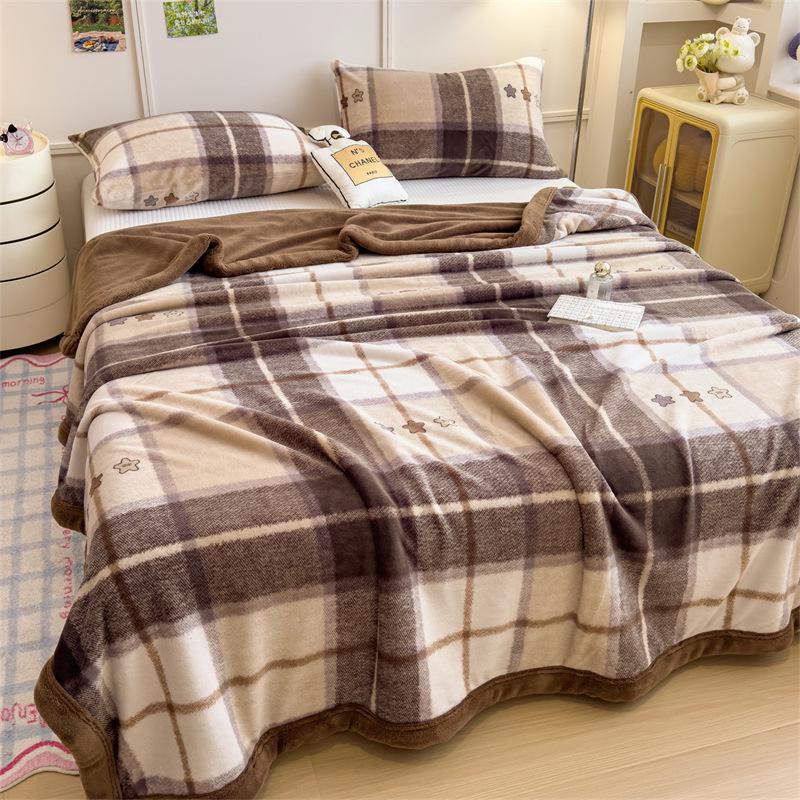Yunjin Double-Sided Winter Fleece Blanket - Thick, Cozy Sofa Throw & Office Shawl