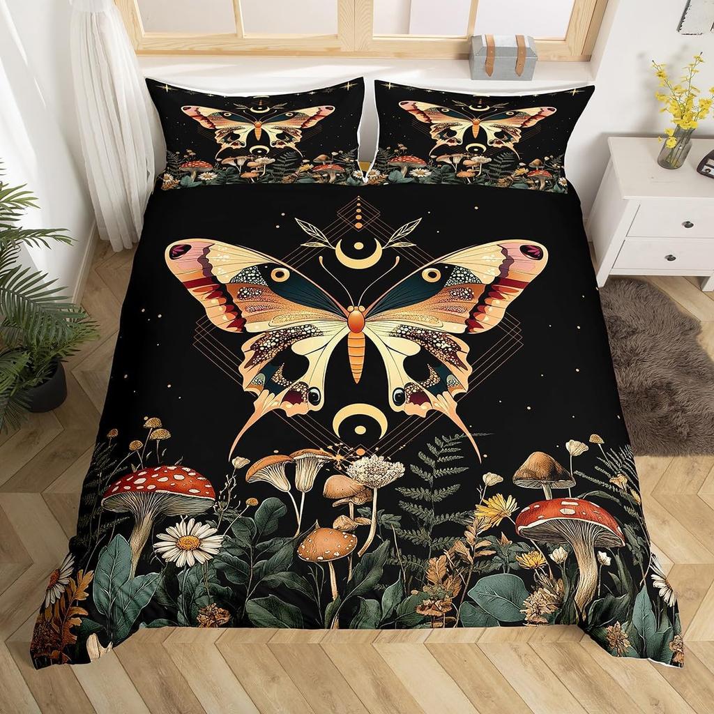 Comforter Boho Butterfly Twin Kingstar Moon Starry Sky Galaxy Bedding Set For Boy Girlcute Mushroom Daisy Flower