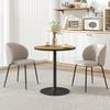 Round Dining Table, Oak Wood Look, Compact Design, for 2-4 Persons, Oak